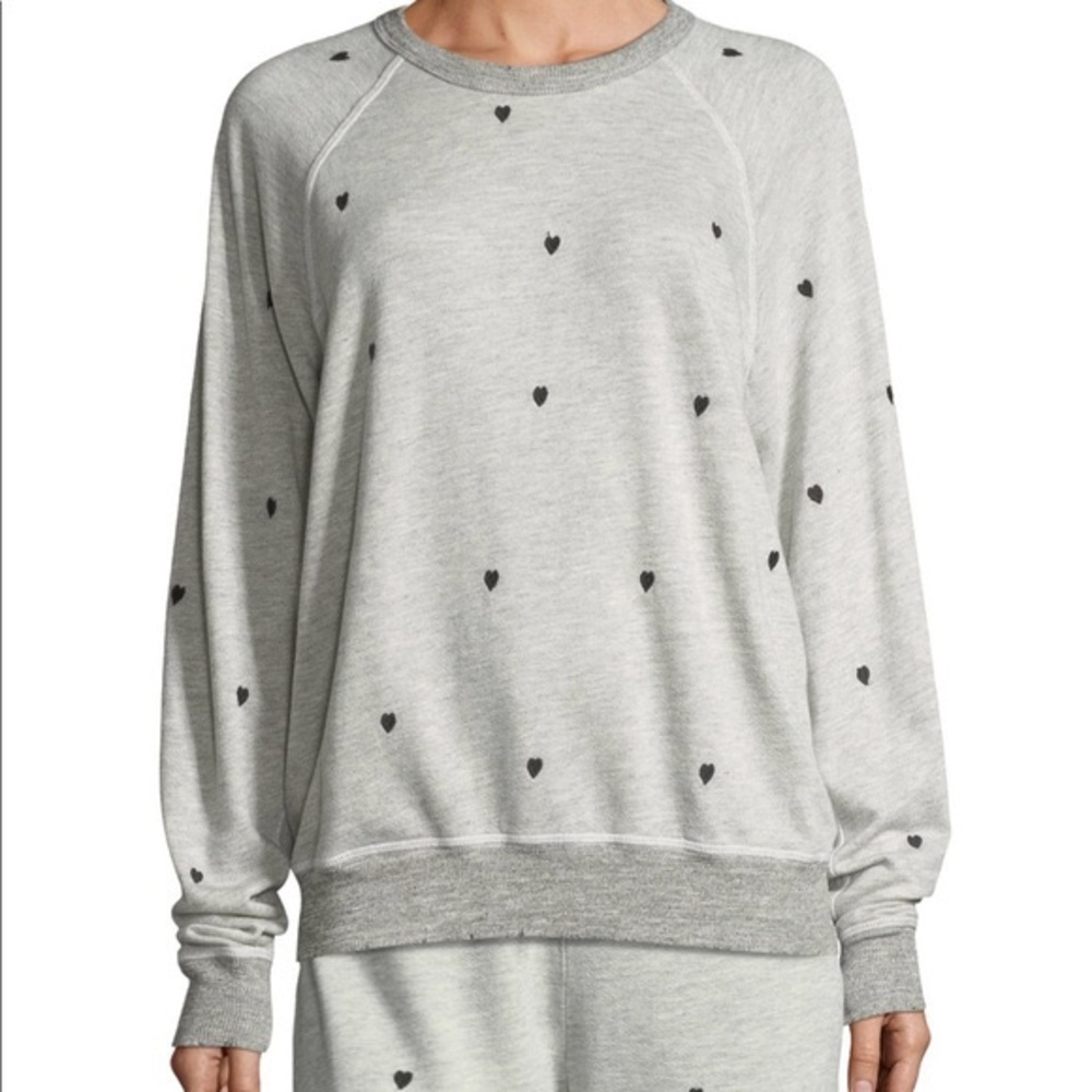 The Great. Grey Hearts Sweatshirt Size 2